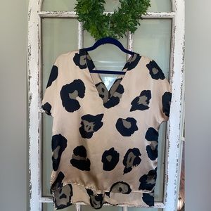 Boutique brand satin animal print top, worn one time